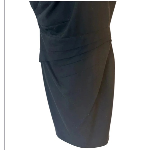 Robert Rodriguez black stretch sheath dress asymmetrical neckline Size 4 - Picture 4 of 7